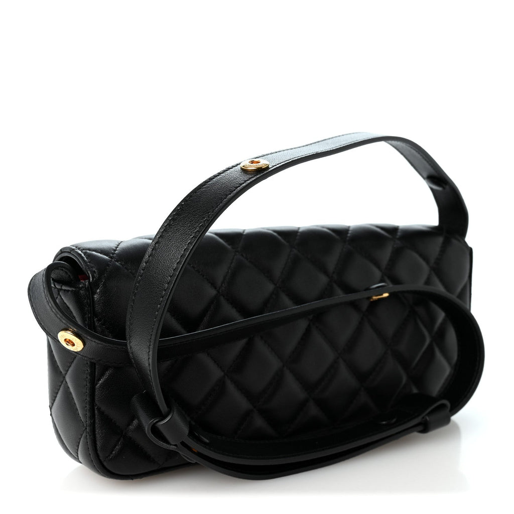 Lambskin Quilted Flap Bag Black