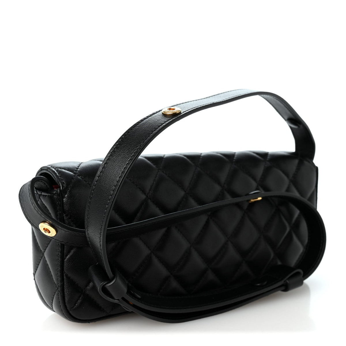 Lambskin Quilted Flap Bag Black