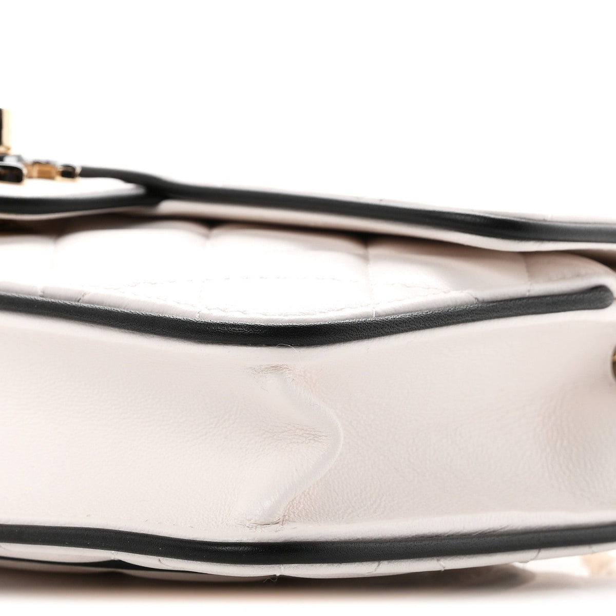 Lambskin Quilted Resin CC Mini Flap Bag White Black