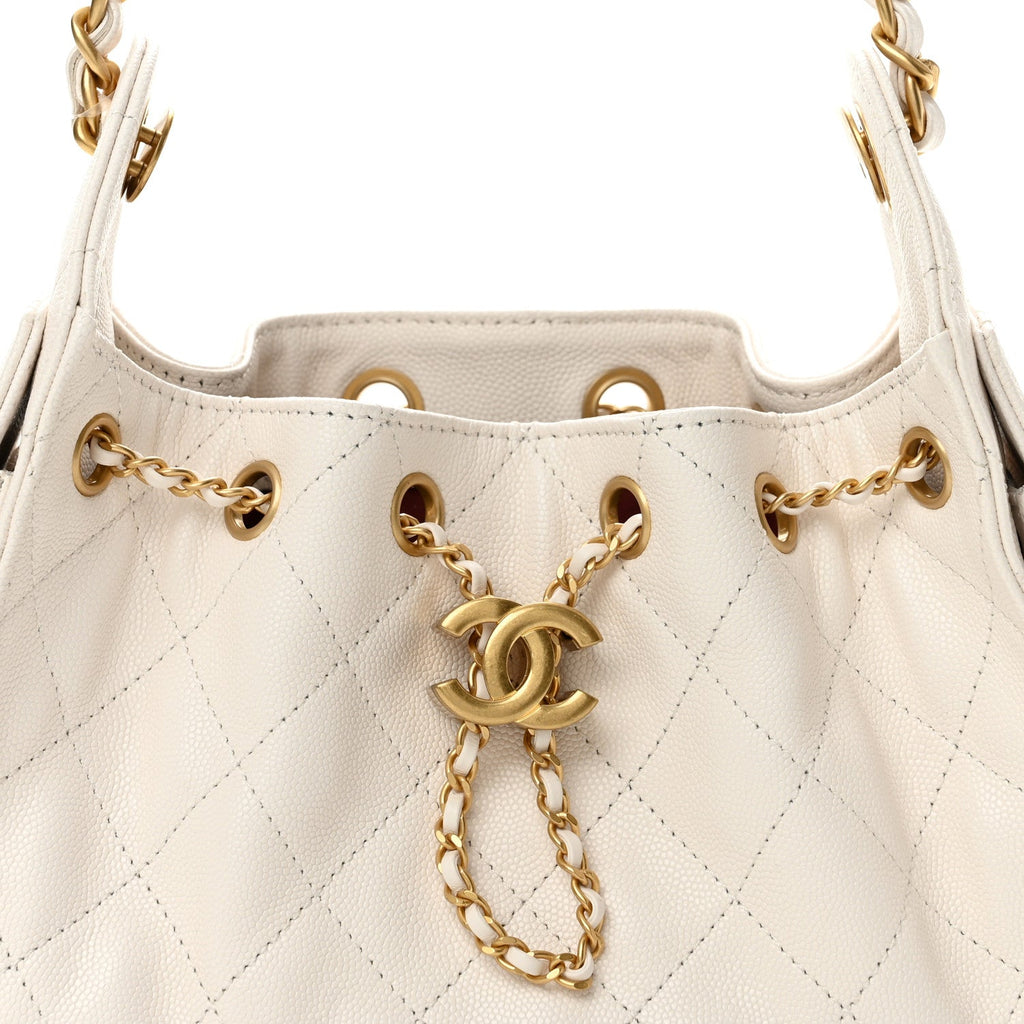 Caviar Quilted Mini Chanel 25 Handbag White
