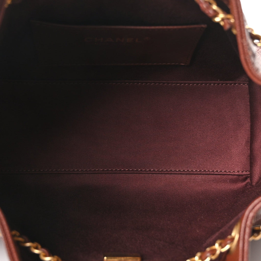 Caviar Quilted Mini Chanel 25 Handbag Brown