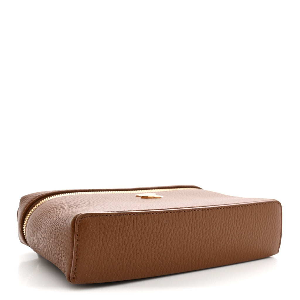 Grained Calfskin Small Supple Trapeze Vanity With Chain Camel