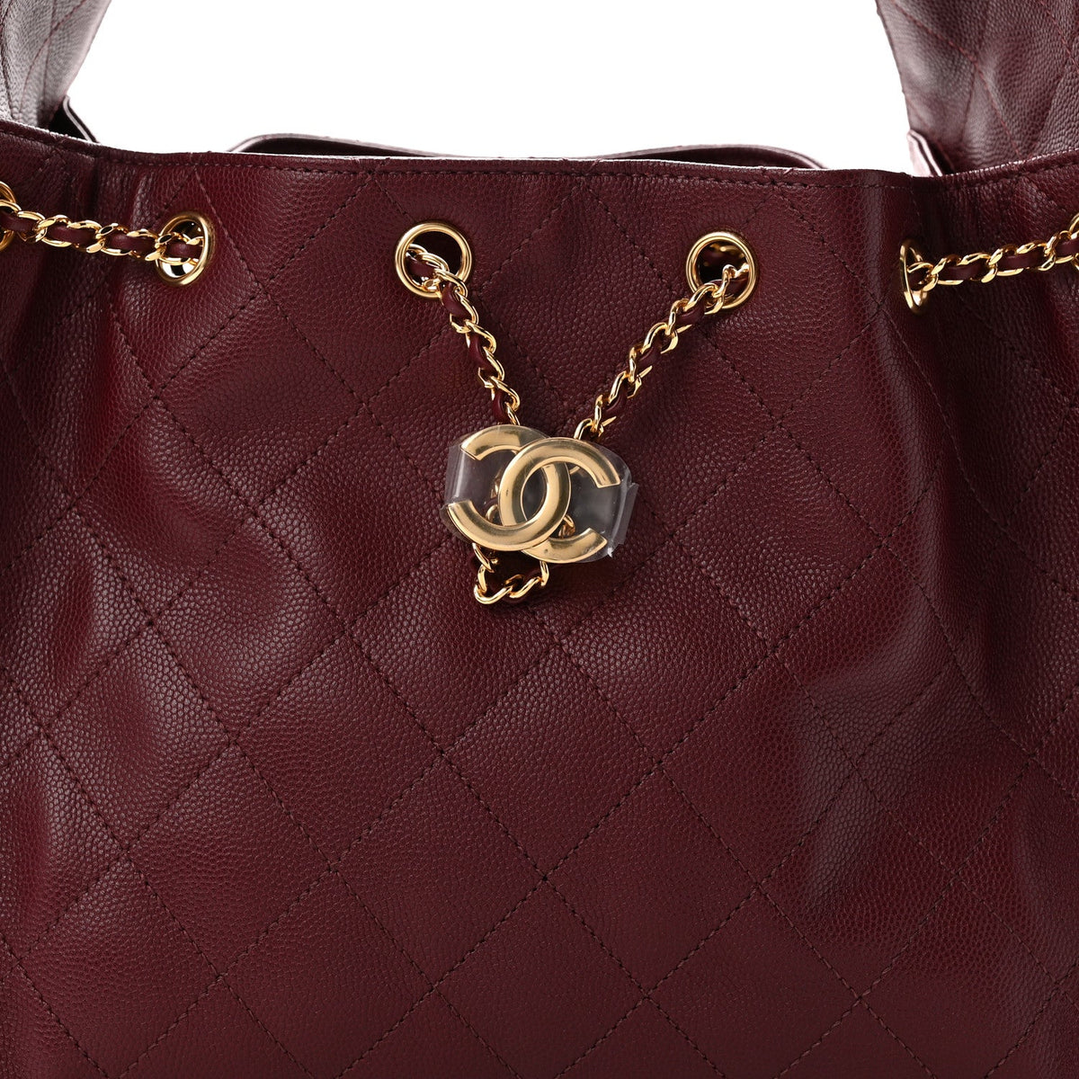 Caviar Quilted Small Chanel 25 Handbag Burgundy