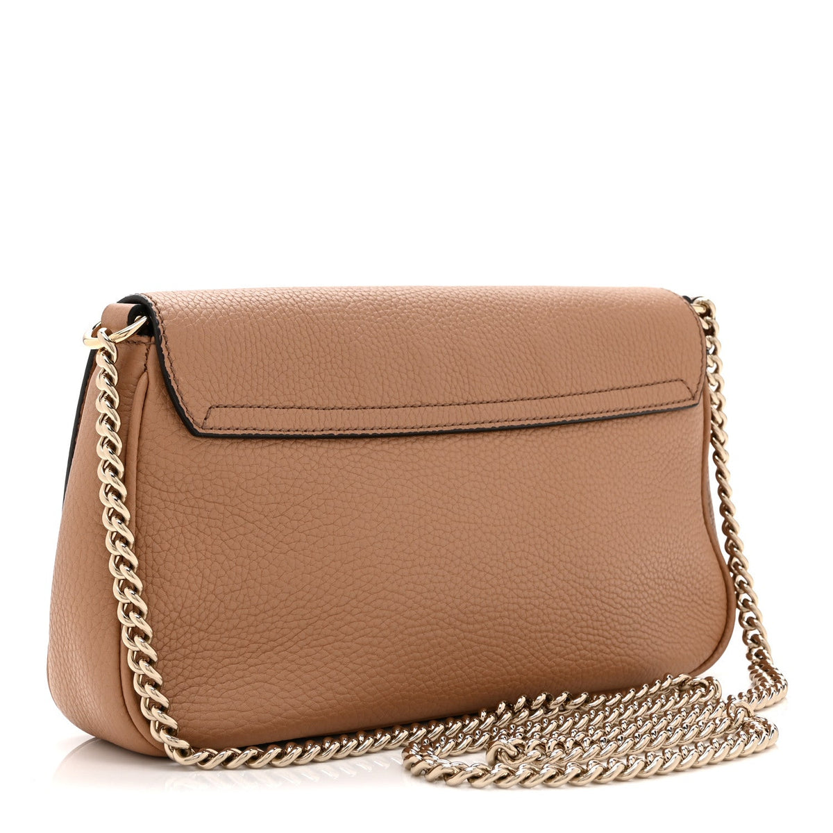 Pebbled Calfskin Medium Soho Flap Crossbody Camelia