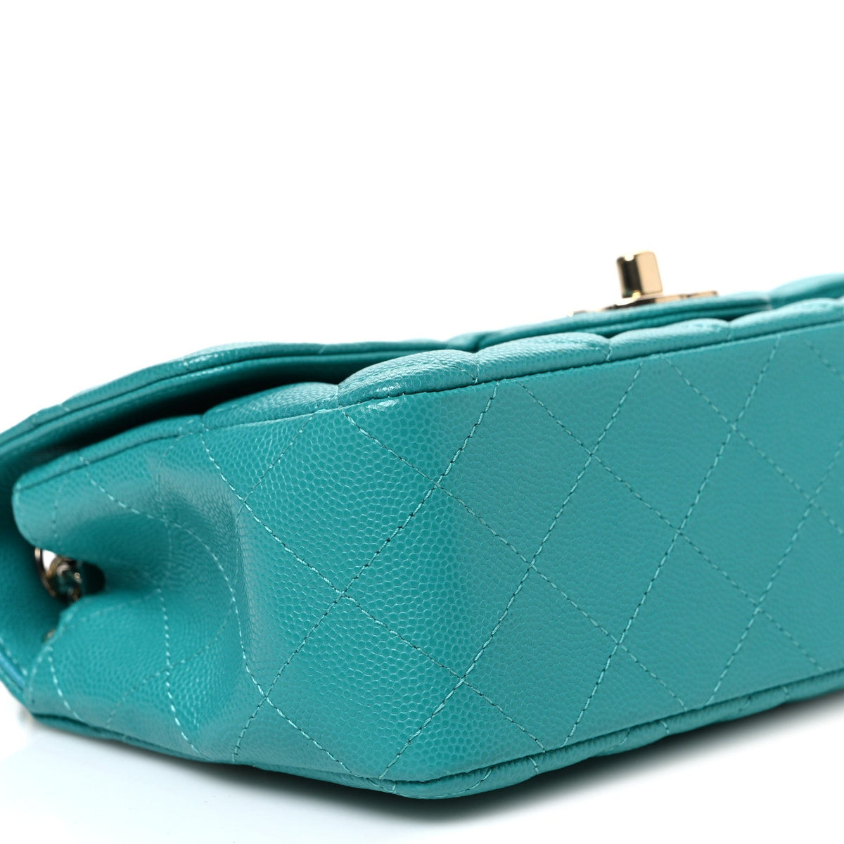 Caviar Quilted Mini Rectangular Flap Blue