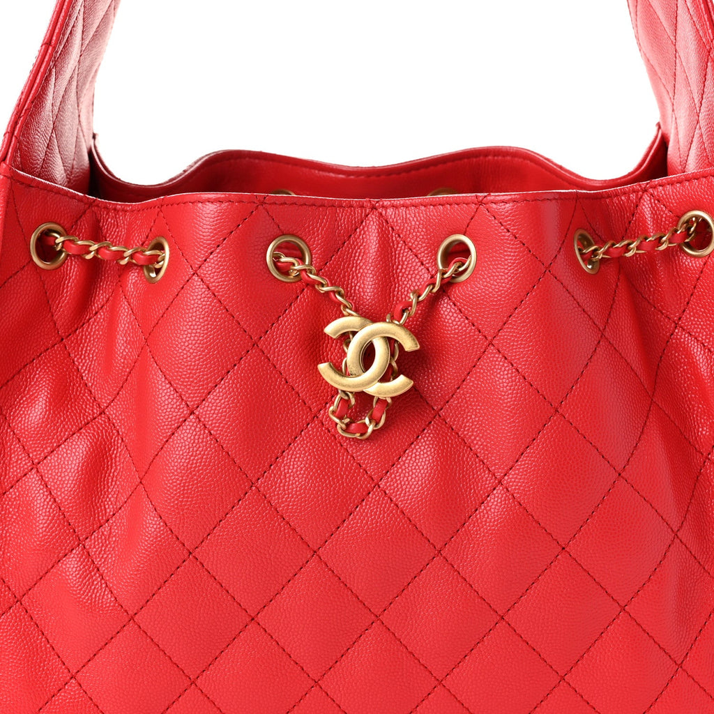 Caviar Quilted Small Chanel 25 Handbag Dark Red