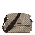 GG Plus Monogram Messenger Diaper Bag Dark Brown