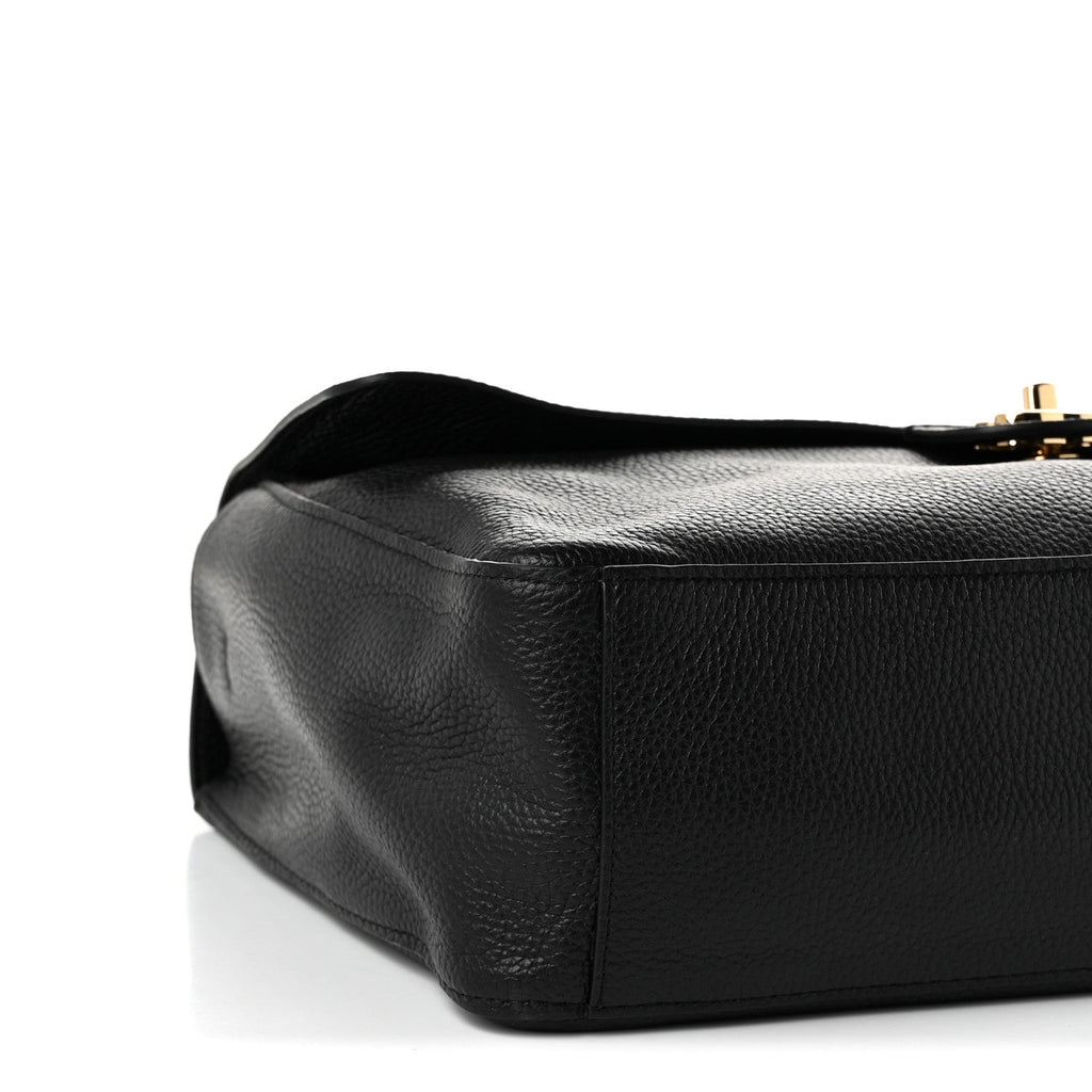 Grained Calfskin Souplissimo Maxi Flap Black