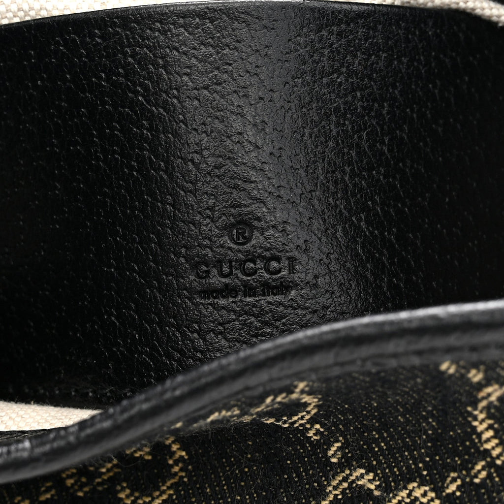Jacquard Black Denim GG Monogram Textured Dollar Calfskin Mini Jackie 1961 Hobo Black Ivory