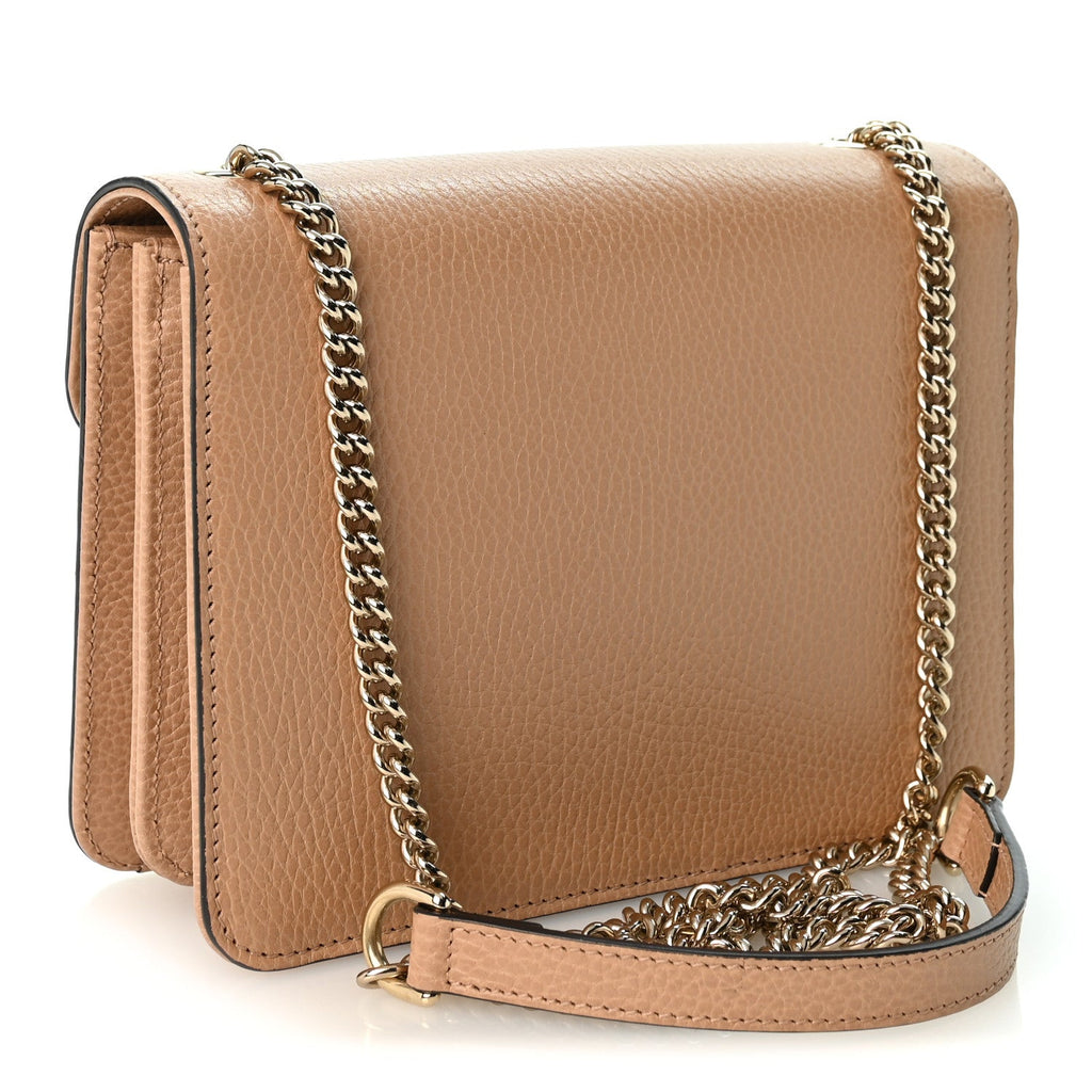 Dollar Calfskin Small Interlocking G Shoulder Bag Camelia