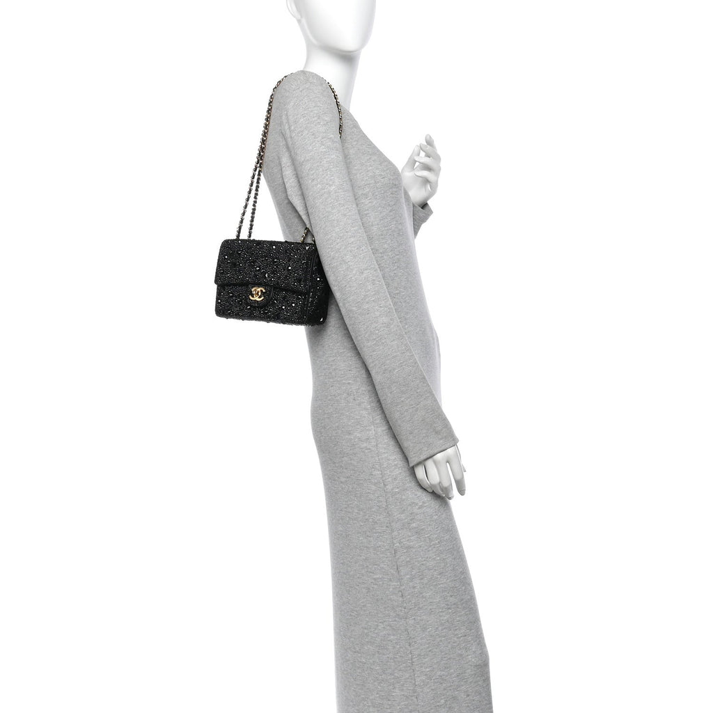 Strass Evening Flap Bag Black