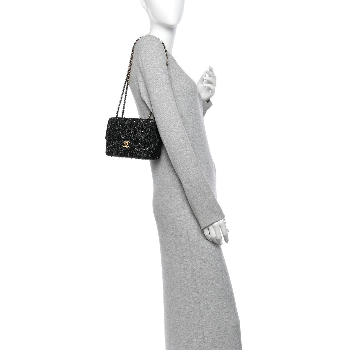 Strass Evening Flap Bag Black