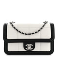 Lambskin Calfskin Mini Chocolate Bar Flap Bag White Black