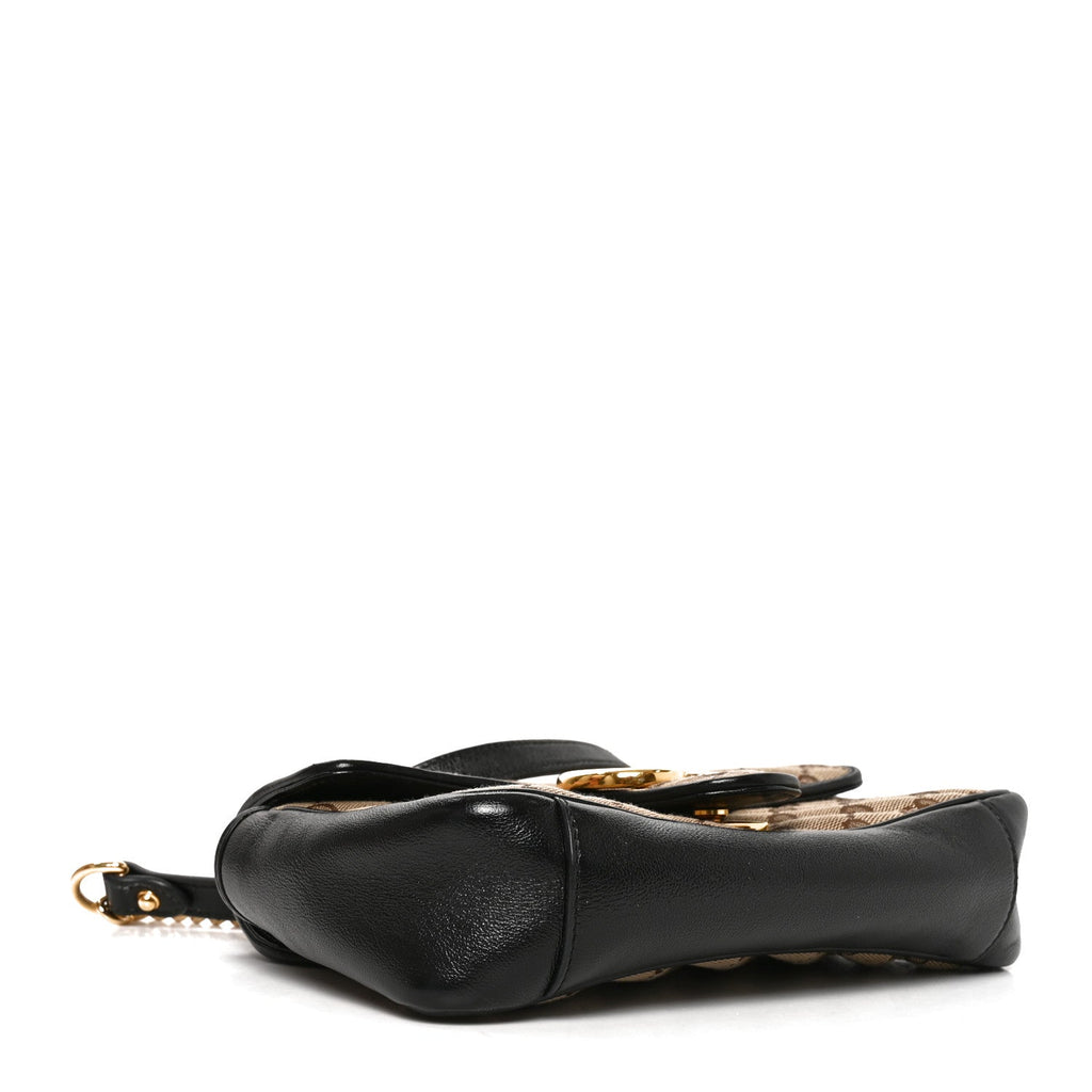 Monogram Matelasse Diagonal Mini GG Marmont Shoulder Bag Beige Black