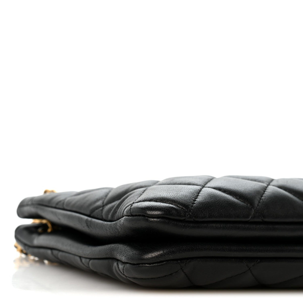 Lambskin Quilted Giant CC Shoulder Bag Black