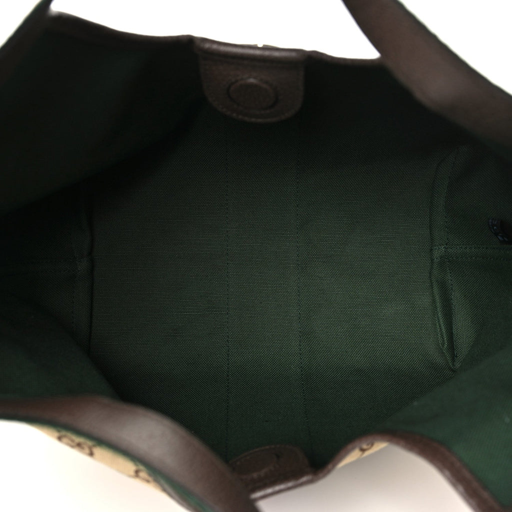 Monogram Web Small Giglio Tote Beige Dark Brown