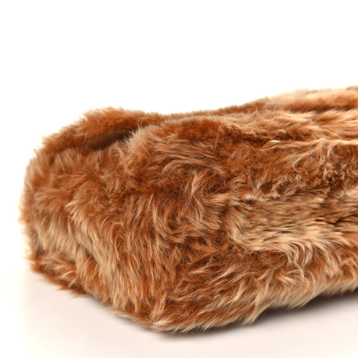 Shearling Lambskin Small Souplissimo Maxi Flap Brown