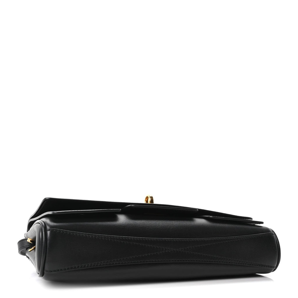 Smooth Calfskin Small Bel Air Clutch On Strap Black