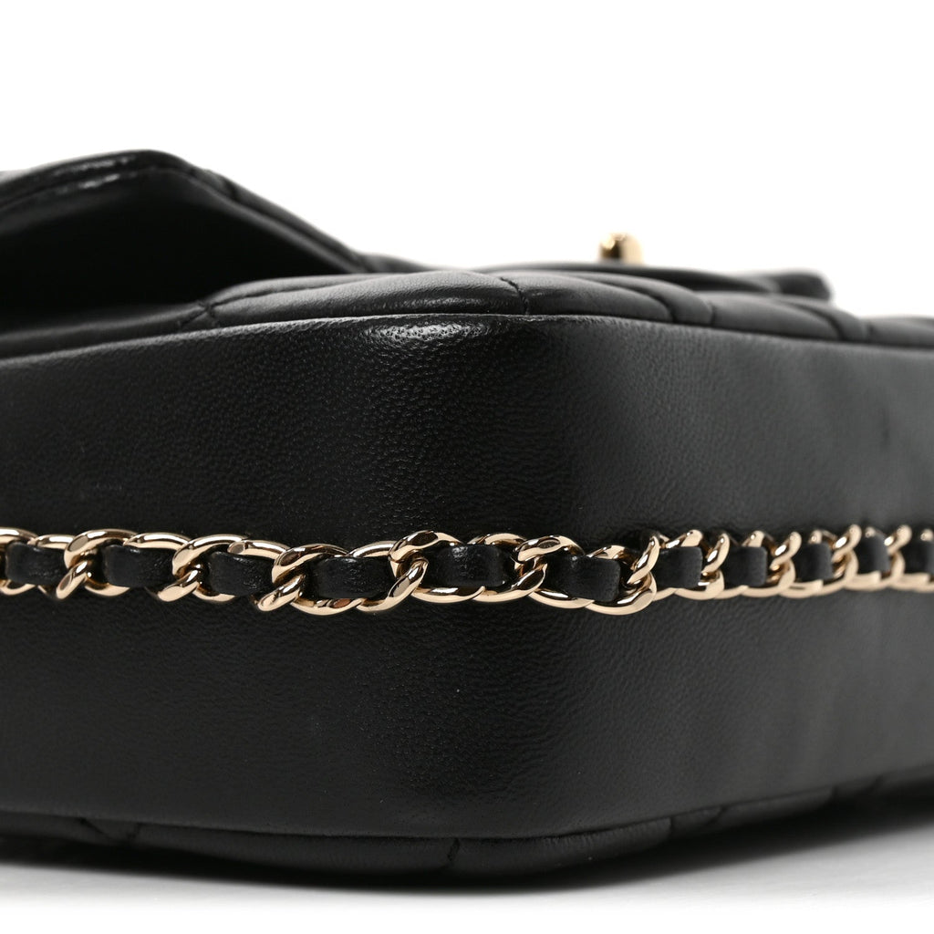 Lambskin Quilted Small My Precious Flap Black