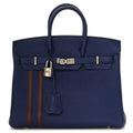 Togo Swift Officier Birkin 25 Bleu Encre Bordeaux