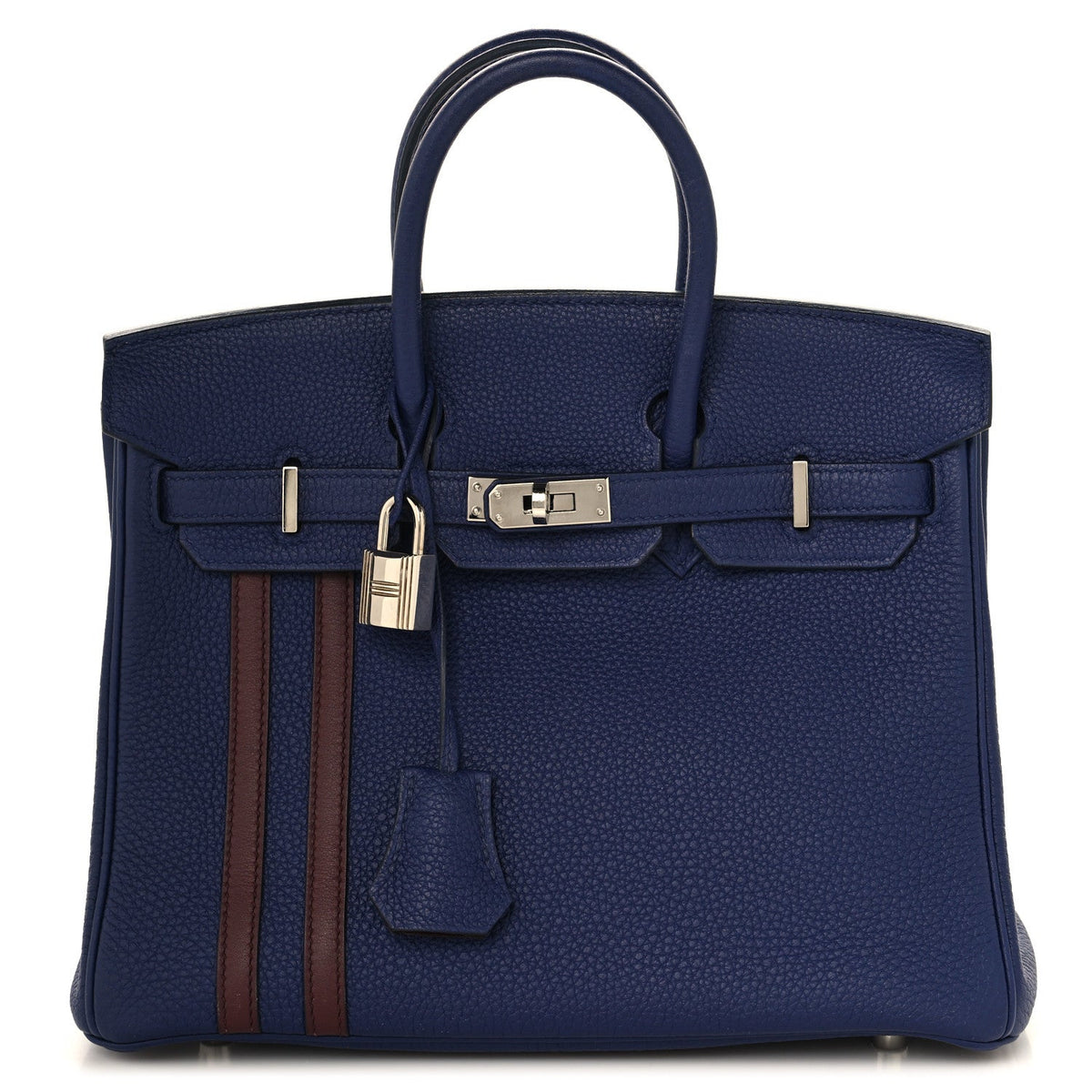 Togo Swift Officier Birkin 25 Bleu Encre Bordeaux