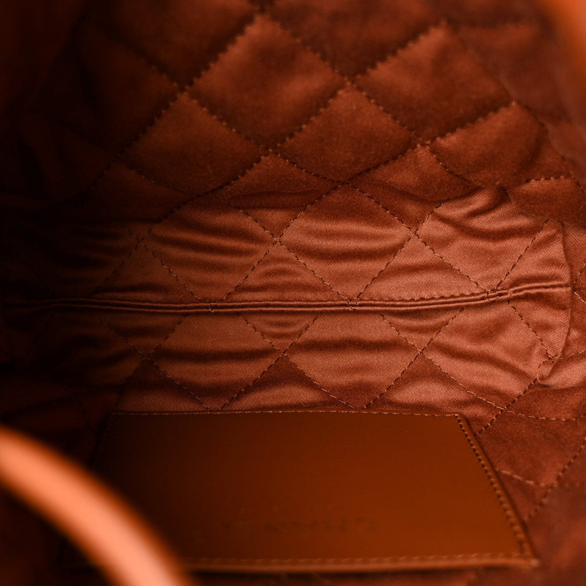 Shiny Calfskin Quilted Mini Chanel 22 Light Brown