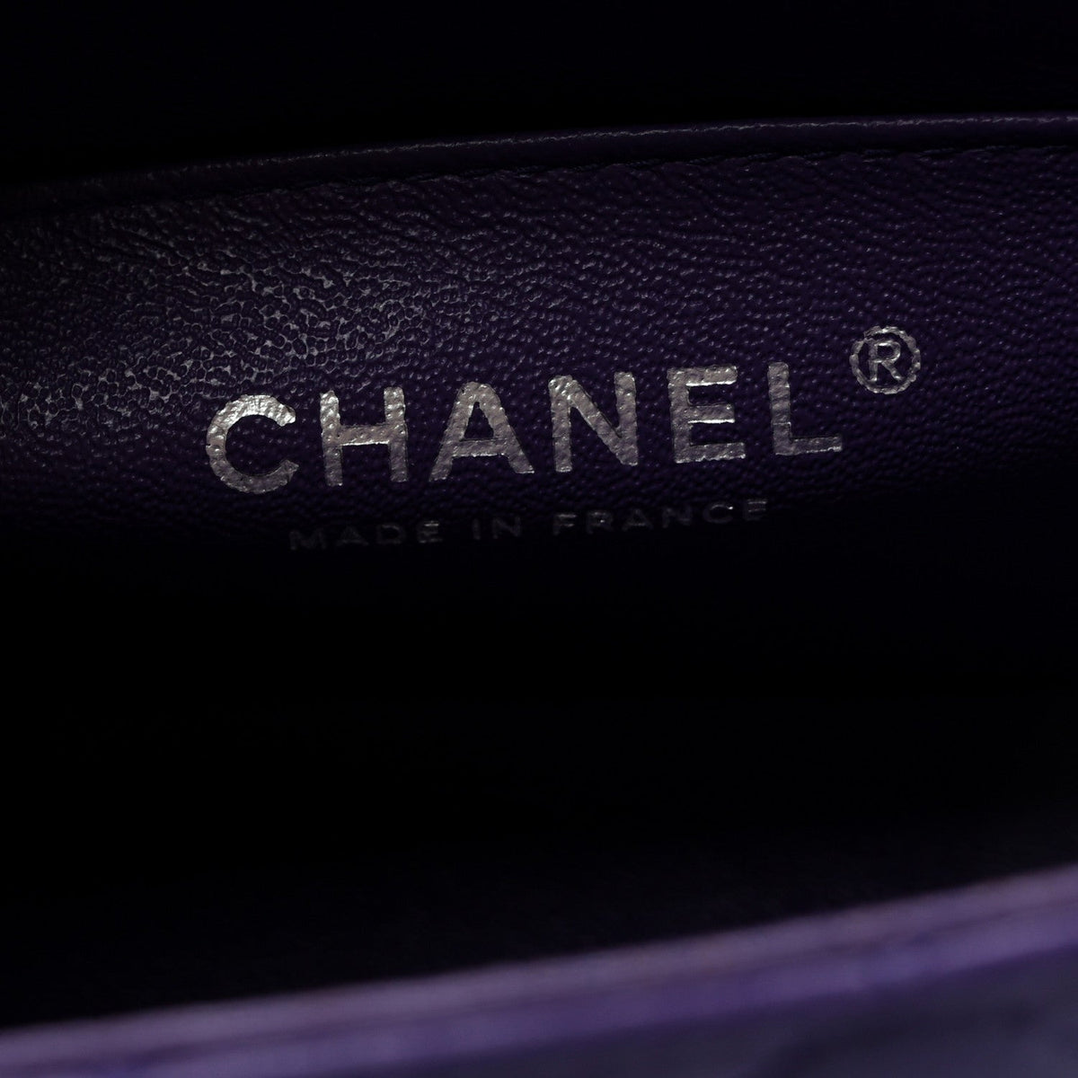 Lambskin Quilted Mini Rectangular Flap Purple