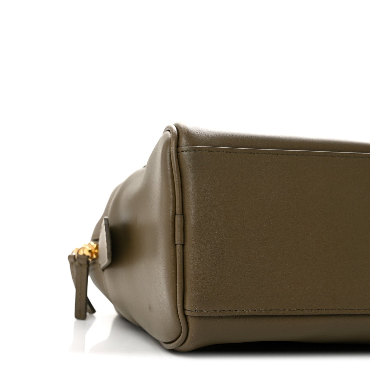 Calfskin Large Perfect Bowling Bag Dark Khaki