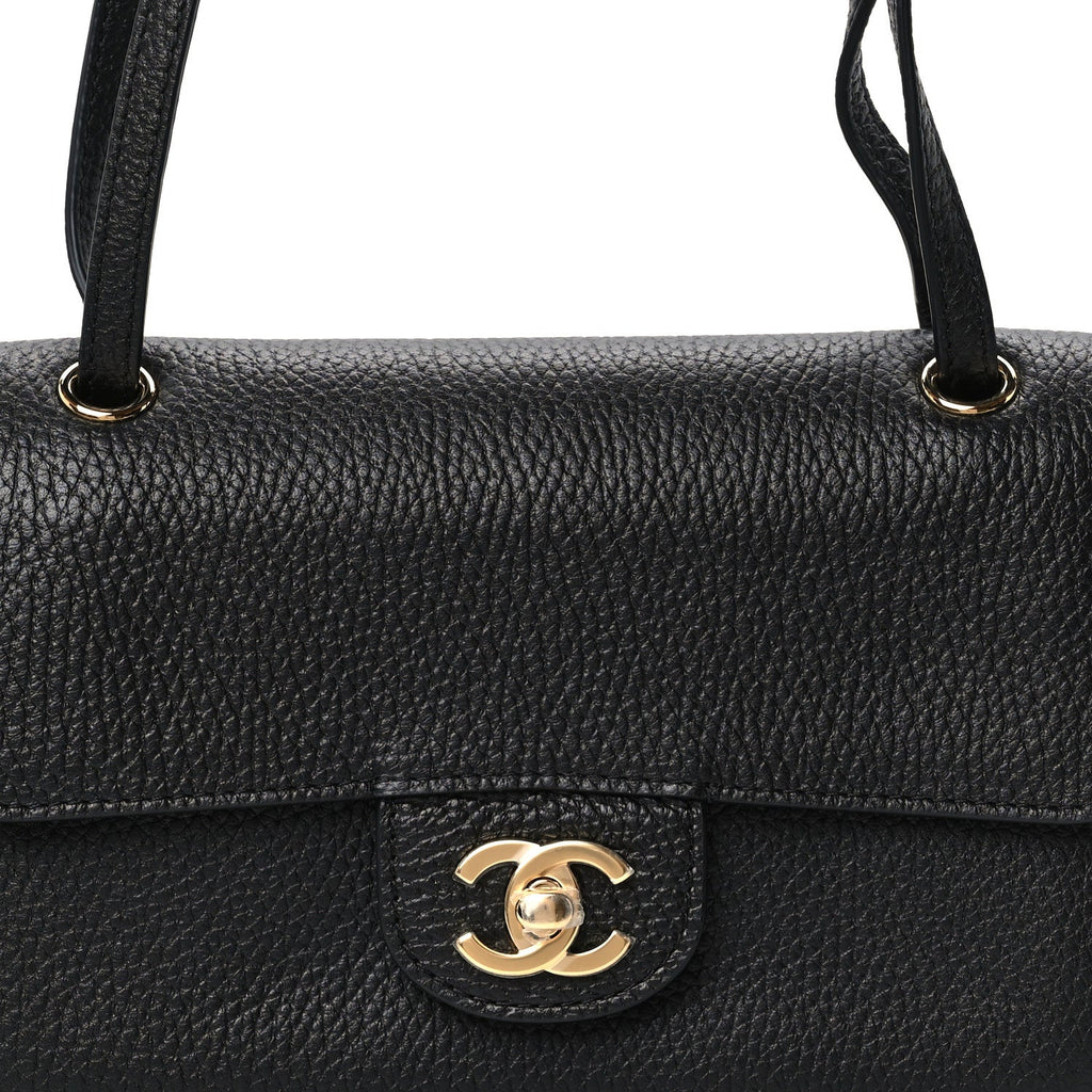Grained Calfskin Mini Souplissimo Maxi Flap Black