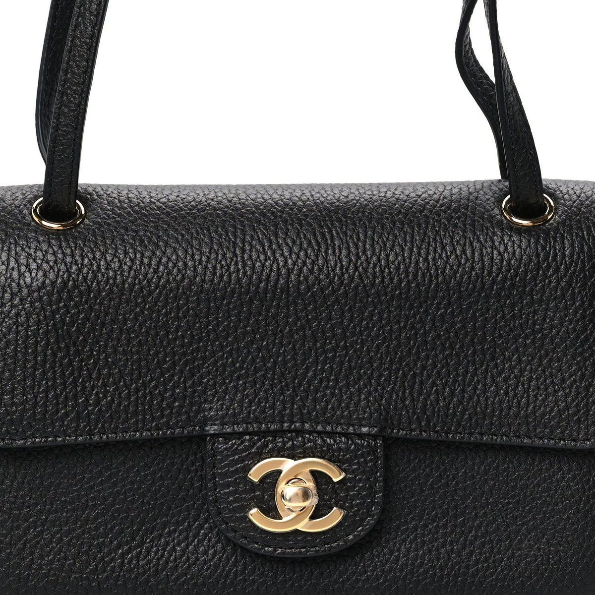 Grained Calfskin Mini Souplissimo Maxi Flap Black