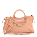 Chevre Silver Metallic Edge Hardware City Rose Peach