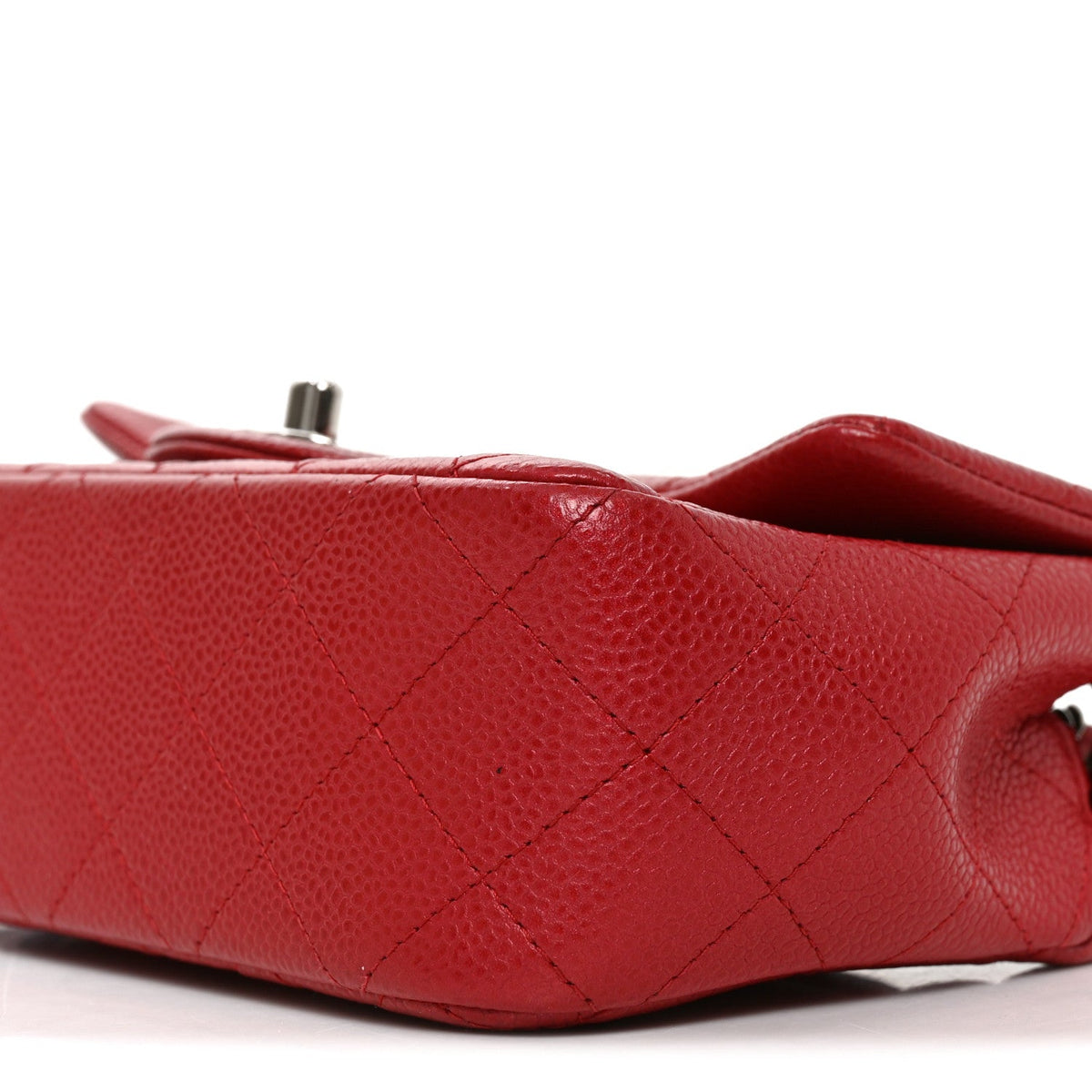 Caviar Quilted Mini Rectangular Flap Red