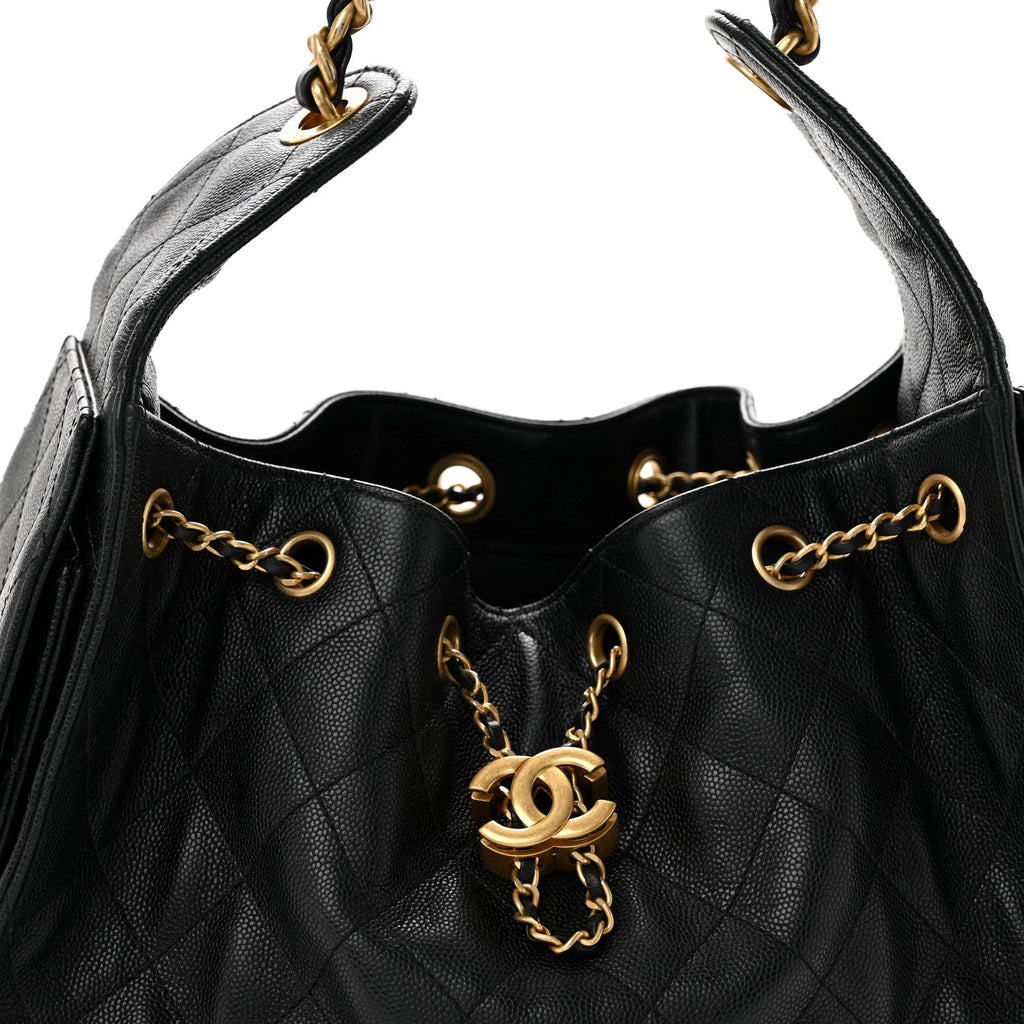 Caviar Quilted Small Chanel 25 Handbag Black