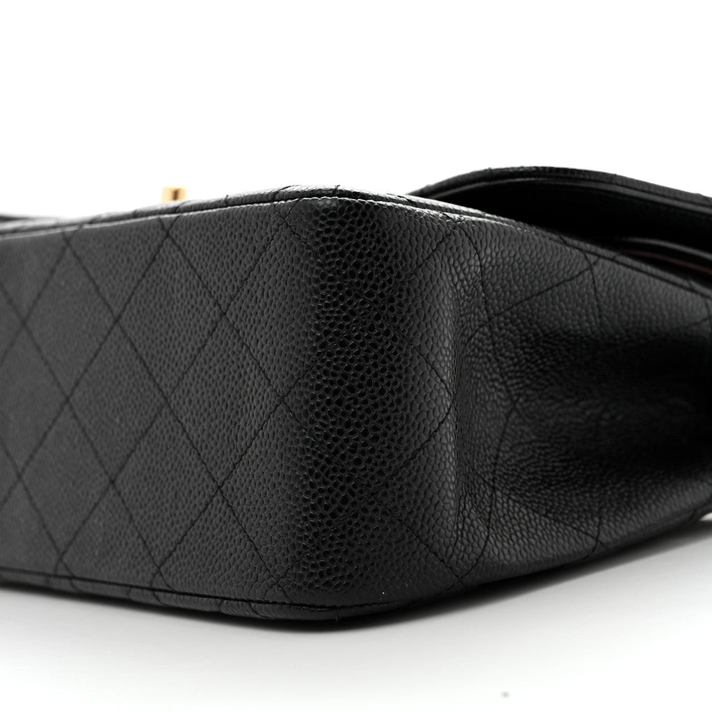 Caviar Quilted Jumbo Double Flap Black