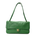 Grained Calfskin Small Souplissimo Maxi Flap Green