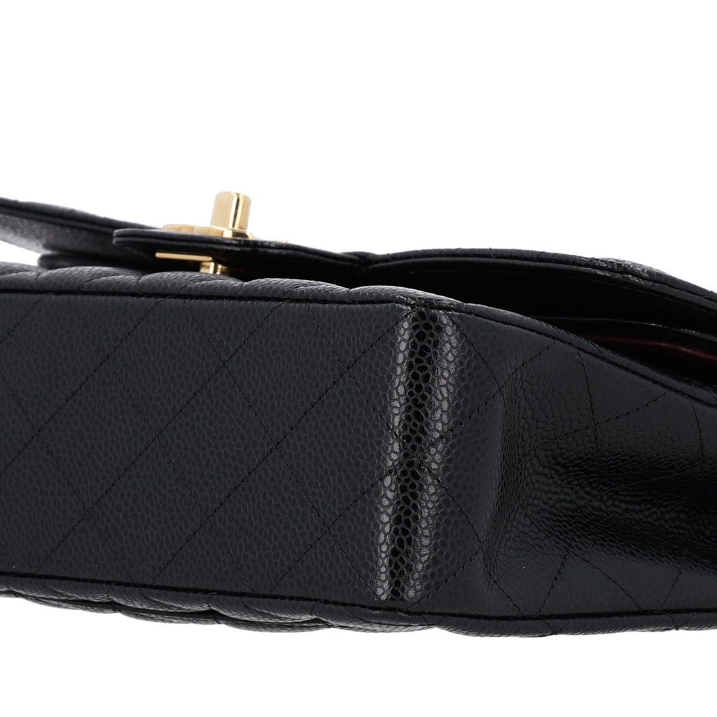 Caviar Quilted Small Double Flap Black