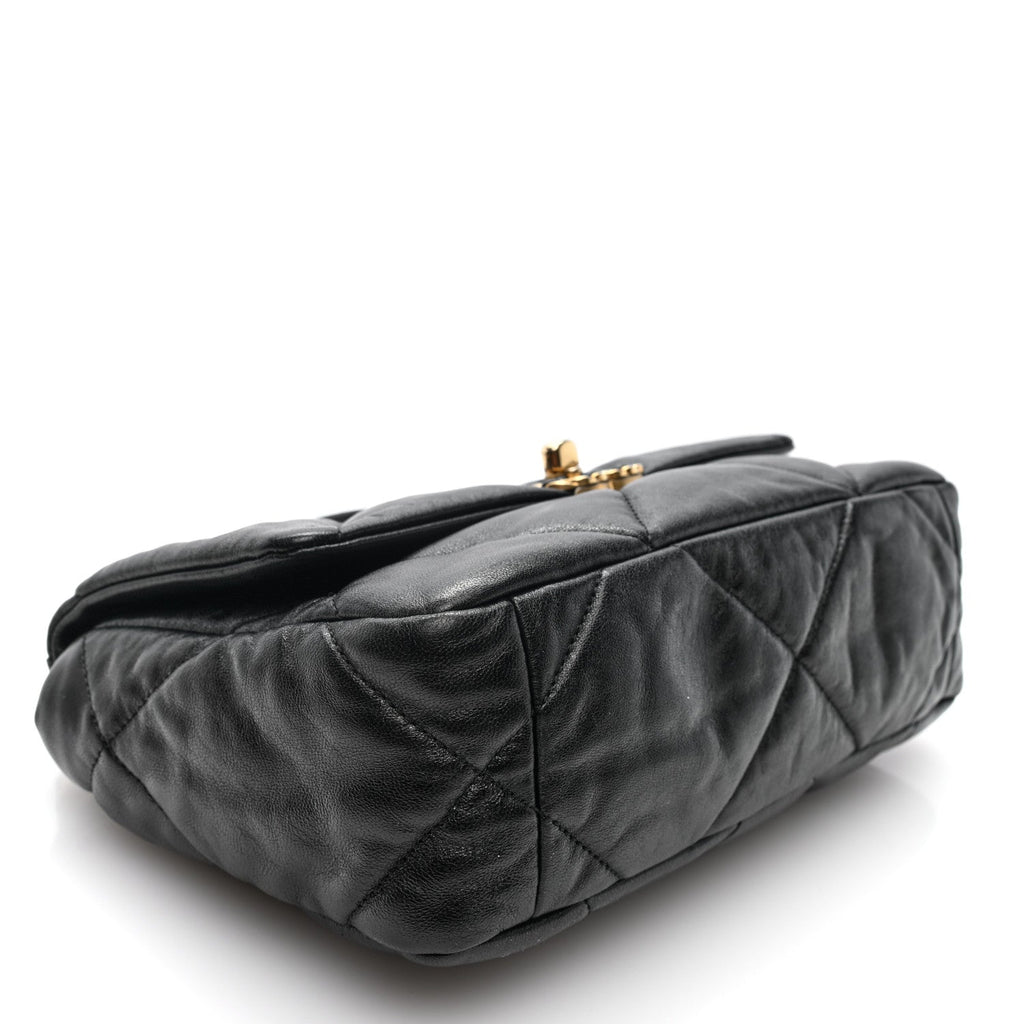 Lambskin Quilted Medium Chanel 19 Flap Black