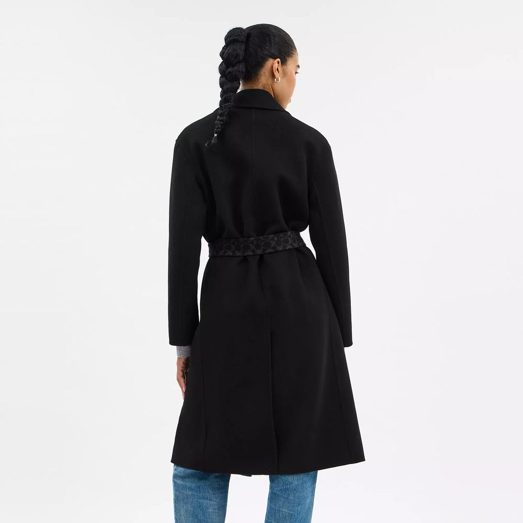 Coach Outlet Belted Wool Long Coat