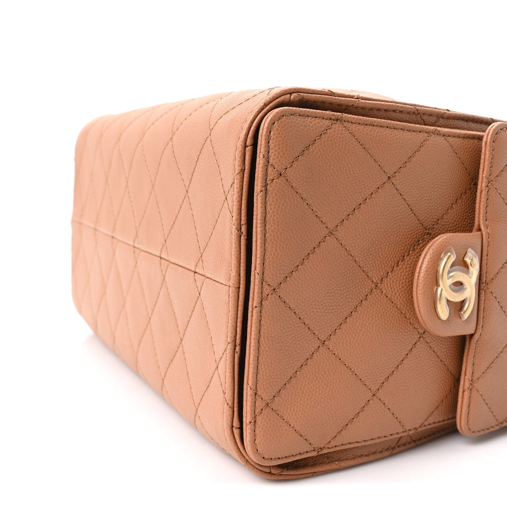Caviar Quilted Small Chanel 25 Handbag Brown