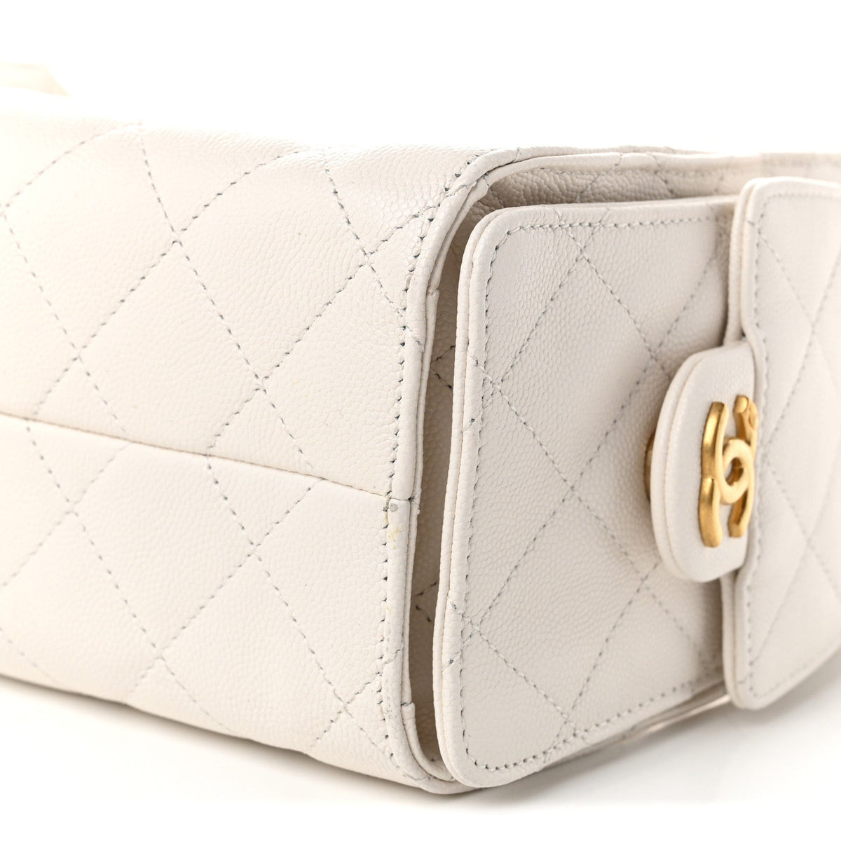 Caviar Quilted Mini Chanel 25 Handbag White