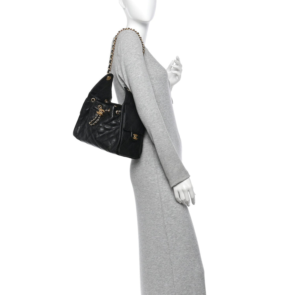 Caviar Quilted Small Chanel 25 Handbag Black