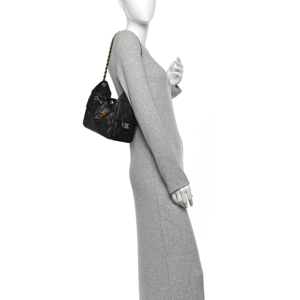 Caviar Quilted Mini Chanel 25 Handbag Black