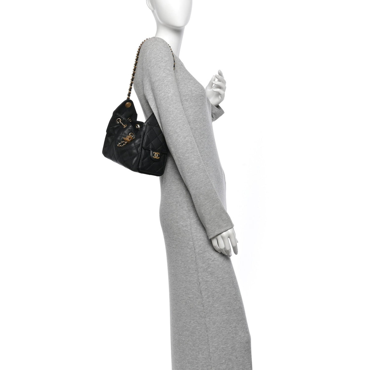 Caviar Quilted Mini Chanel 25 Handbag Black