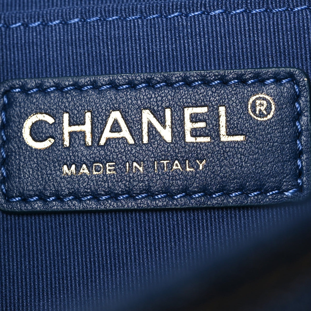 Denim Quilted Double You Backpack Blue Golden