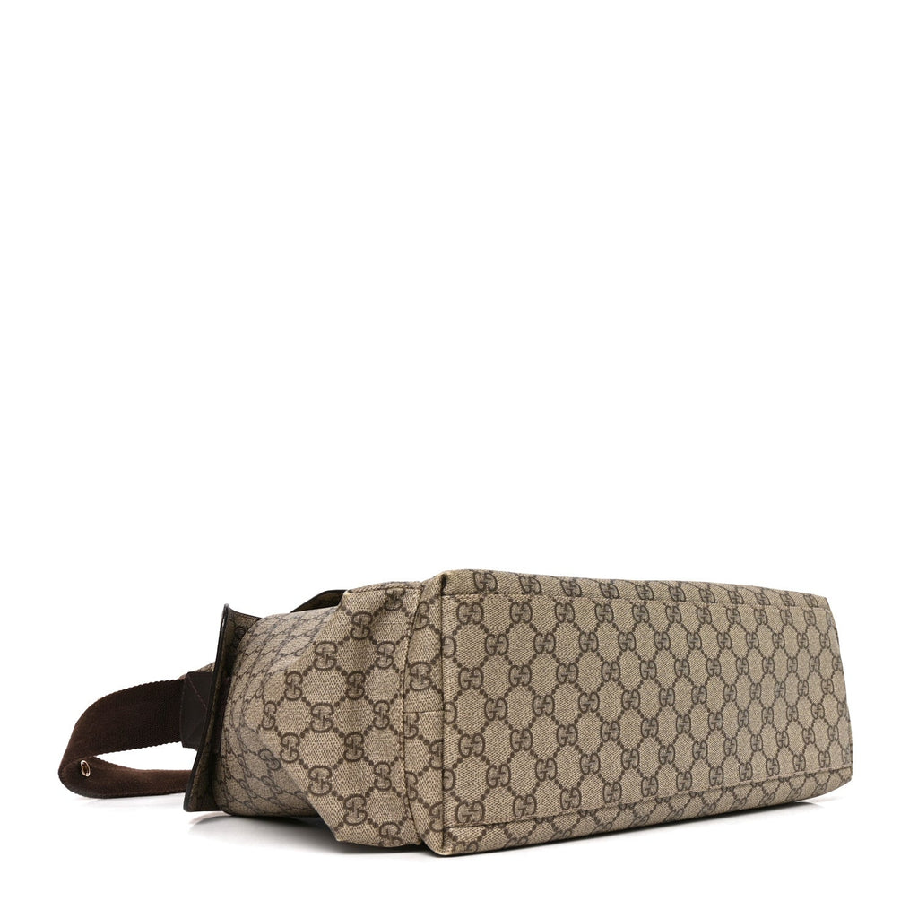 GG Plus Monogram Messenger Diaper Bag Dark Brown