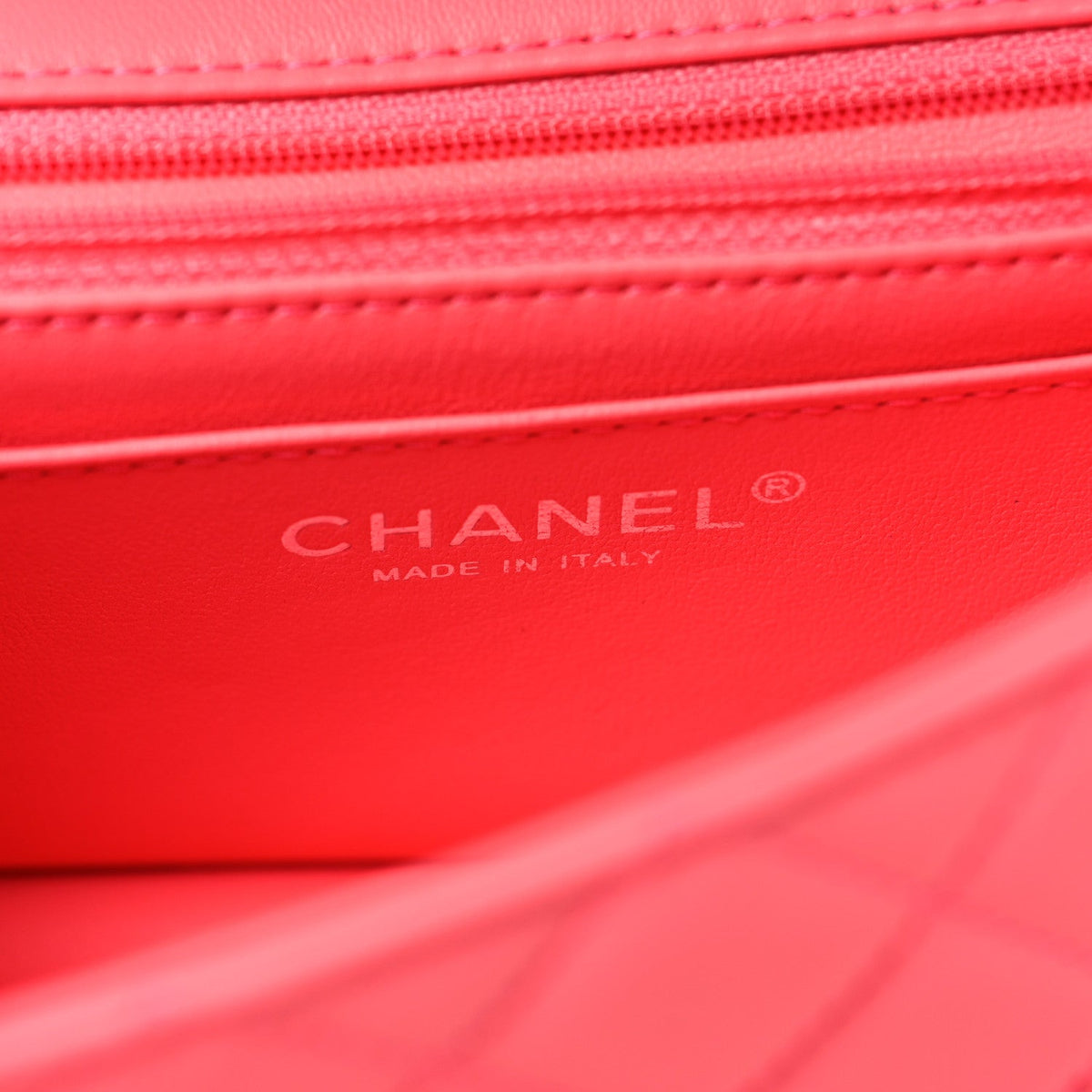 Lambskin Quilted Mini Rectangular Flap Pink