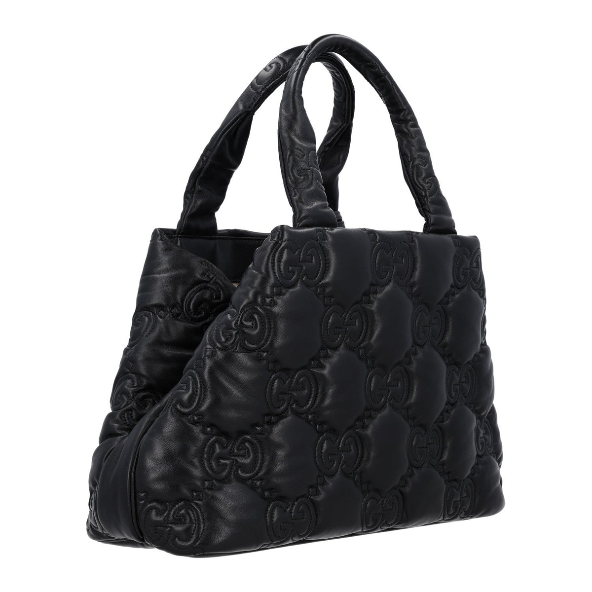 Calfskin GG Matelasse Large Tote Black
