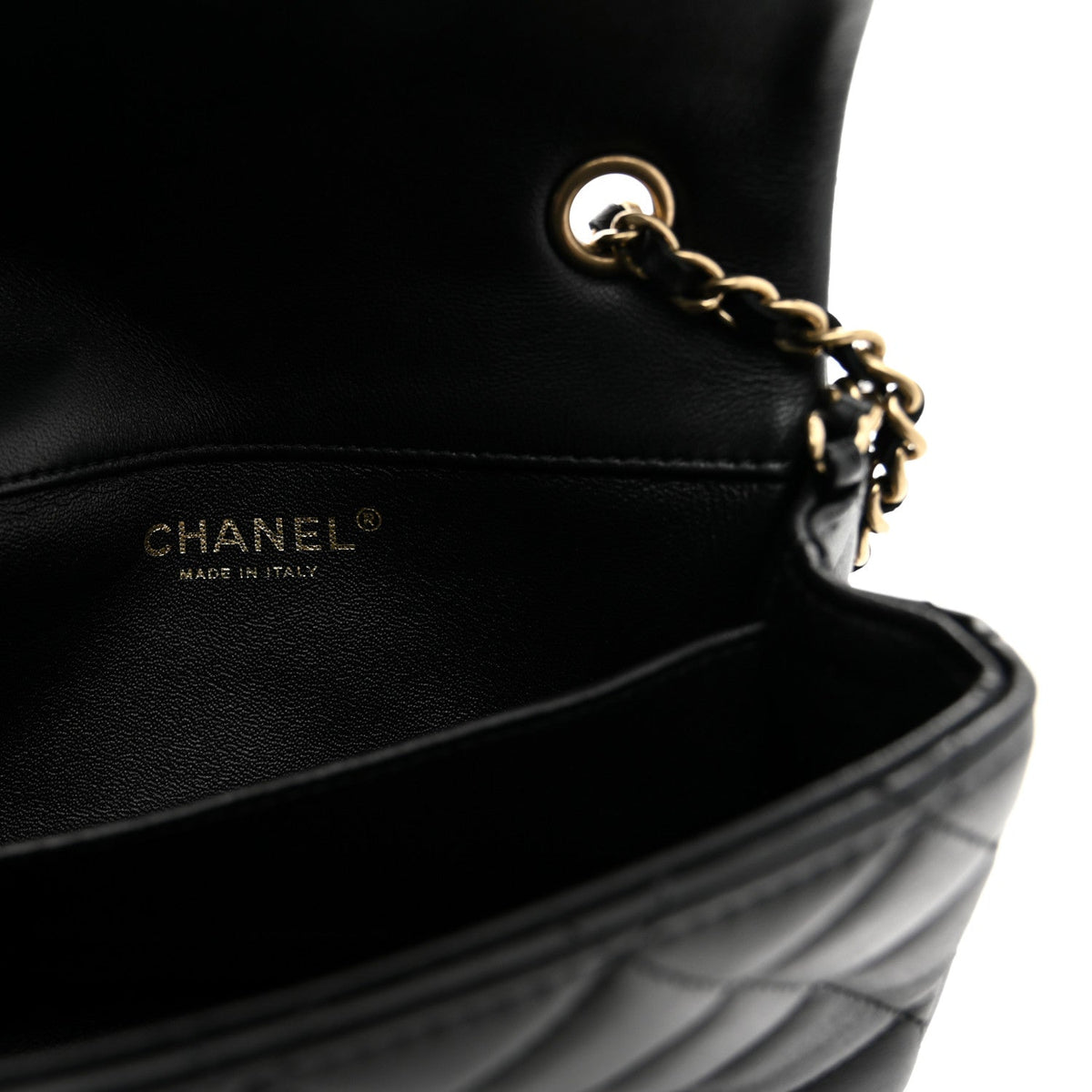 Lambskin Quilted Extra Mini Flap Black