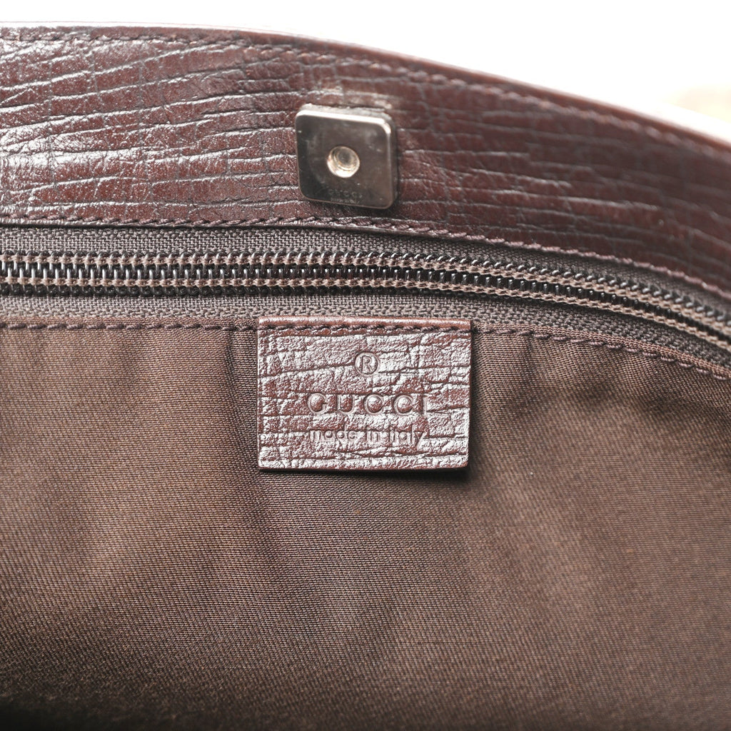 GG Plus Monogram Small Vertical Tote Dark Brown