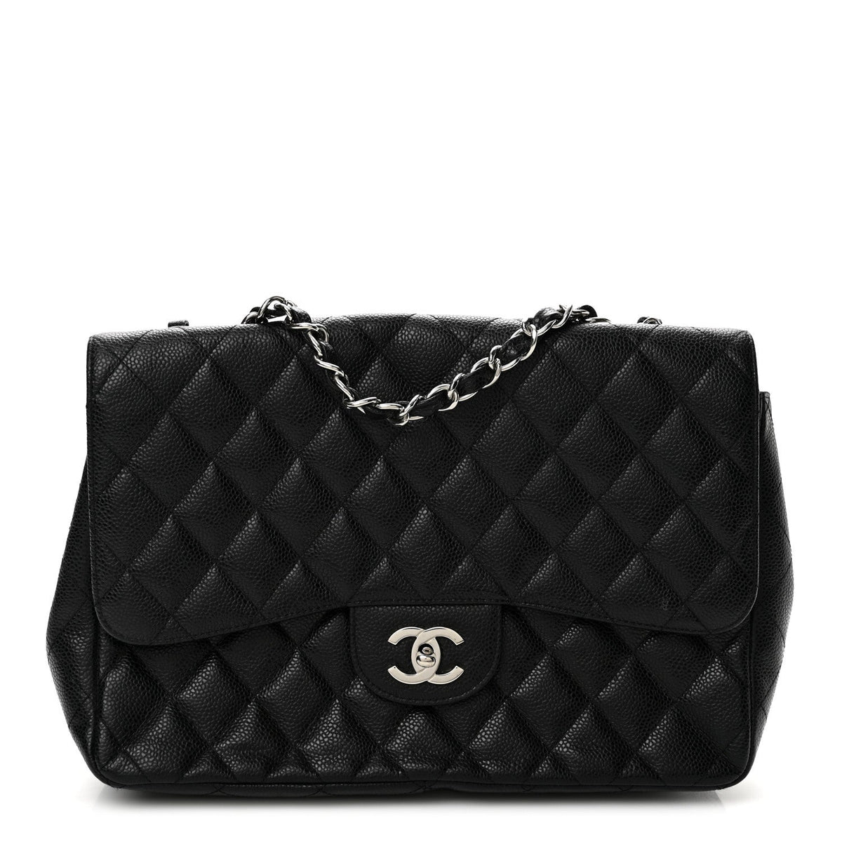 Caviar Quilted Jumbo Single Flap Black